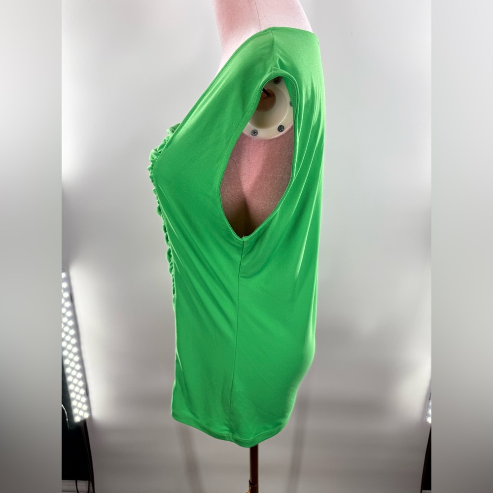 EUC Style & Co Green Ruched Top - Picture 5 of 7